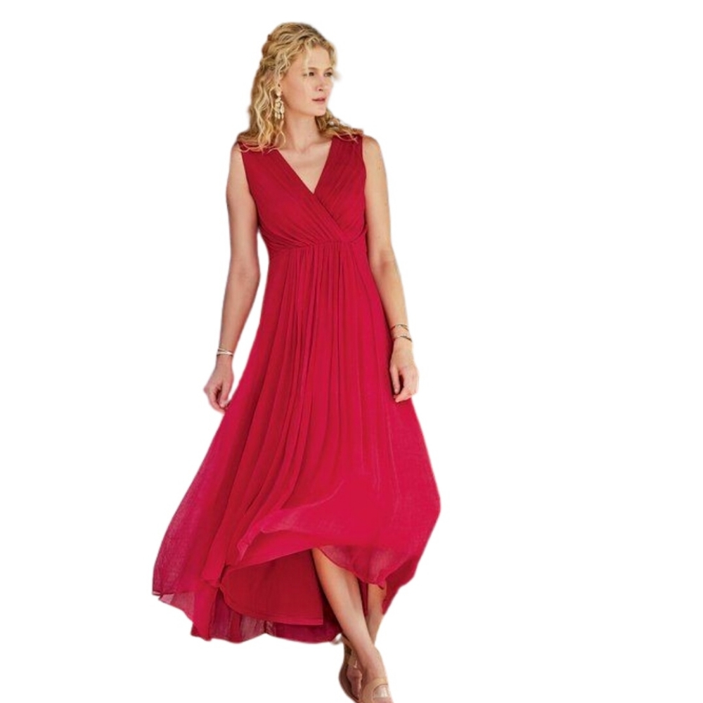SOFT SURROUNDINGS Women'sCrinkle-chiffon maxi Romance Charmonte Dress